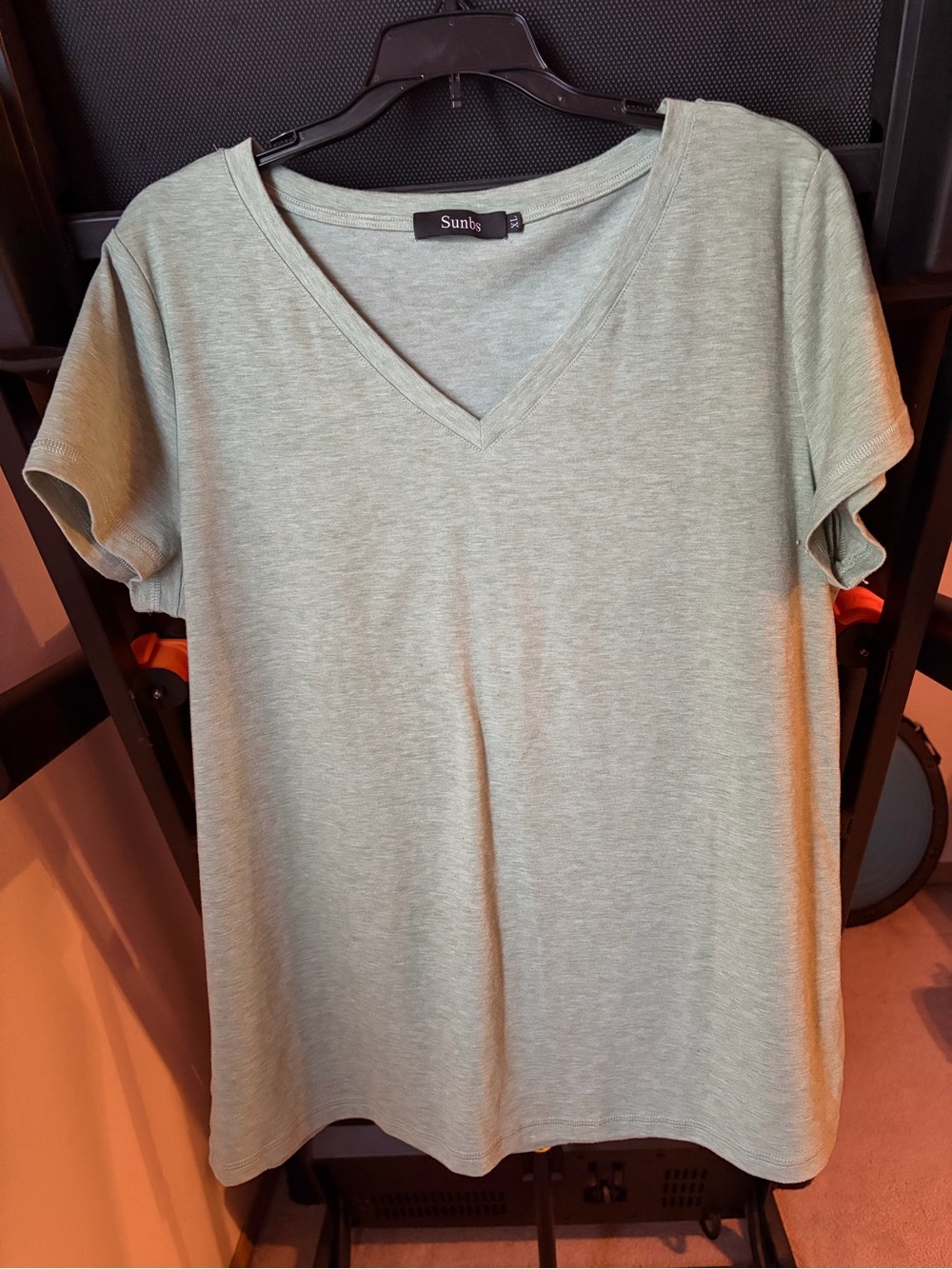 V-Neck Short Sleeve Top - Seafoam Green